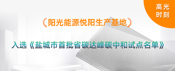 高光時刻 | 陽光能源悅陽基地入選首批江蘇省碳達峰碳中和試點名單